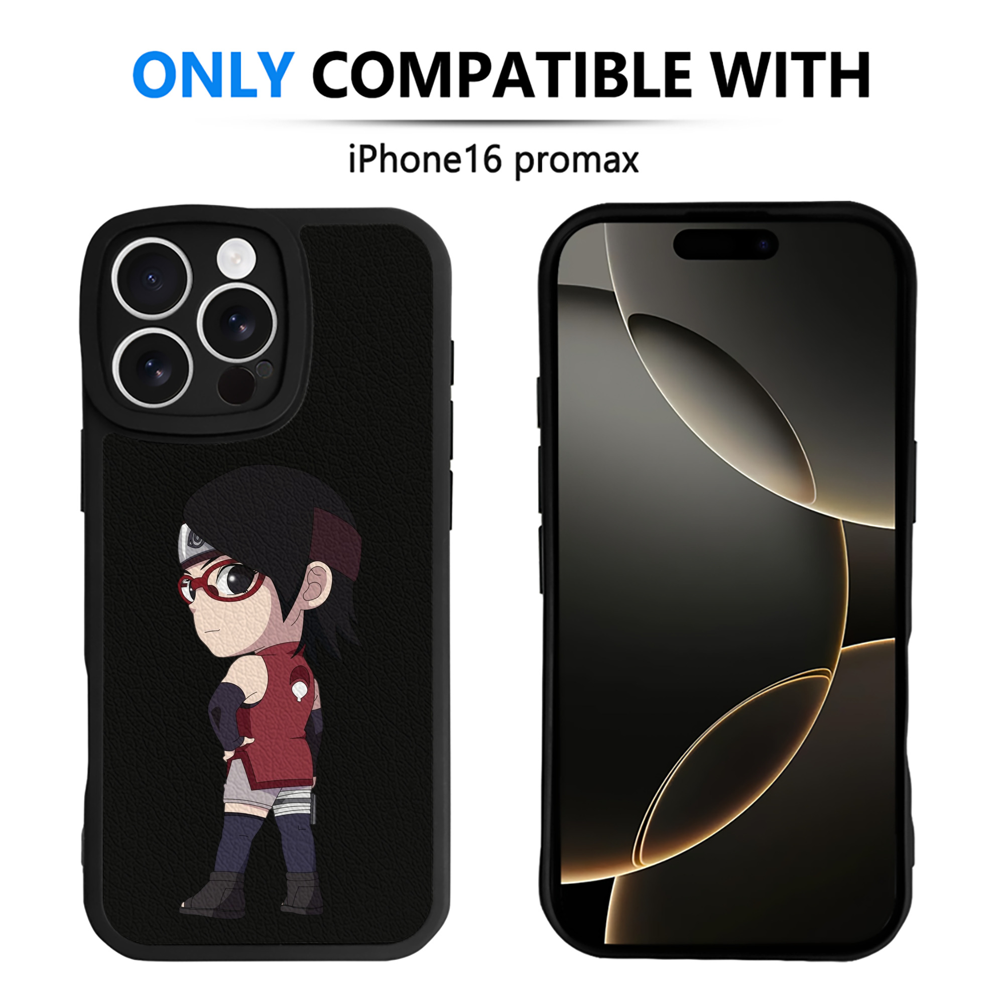 （画像用） NARUTO -ナルト- うちは サラダ Uchiha Sarada 【iPhone 16シリーズ対応】シリコンスマホケース（レザー調） 材質：シリコン